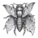evil cicada with horns  tattoo design idea