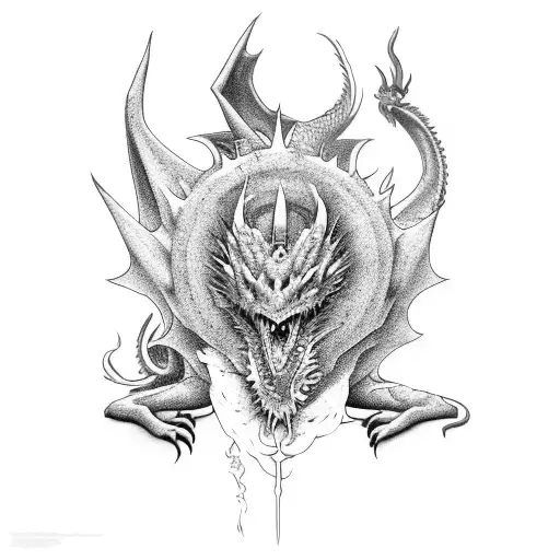 dragon smoking weed tattoo design idea