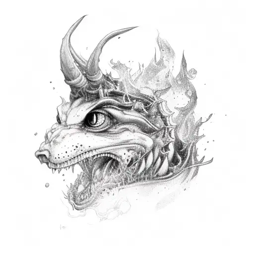  black zipper fire tattoo design idea