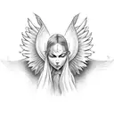 Angel and demon with scale tattoo design idea