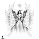 Angel and demon with scale tattoo design idea