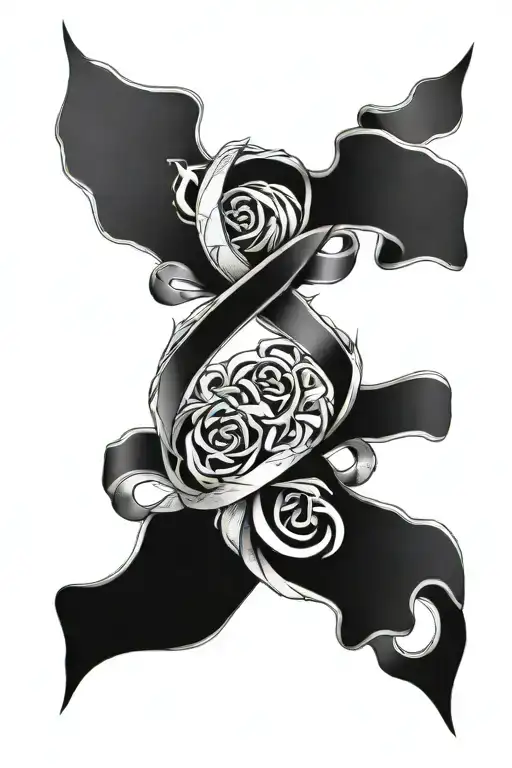 lung cancer ribbon tattoo design idea