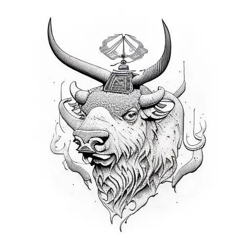 Bison tattoo design idea