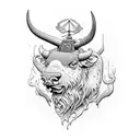 Bison tattoo design idea