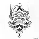 Create a simple, minimalist tattoo design of a cloud in black ink. Within the cloud, incorporate the phrase "Tara dun sa tattoo design idea