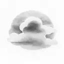 Create a simple, minimalist tattoo design of a cloud in black ink. Within the cloud, incorporate the phrase "Tara dun sa tattoo design idea