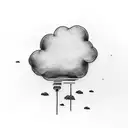 Create a simple, minimalist tattoo design of a cloud in black ink. Within the cloud, incorporate the phrase "Tara dun sa tattoo design idea