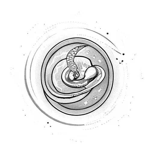 Solar system incorporating a snake  tattoo design idea