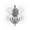 lavender illustration tattoo design idea