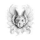 lavender illustration tattoo design idea