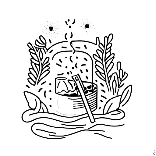 Friends enjoying a gin tonic at a festival tattoo design idea