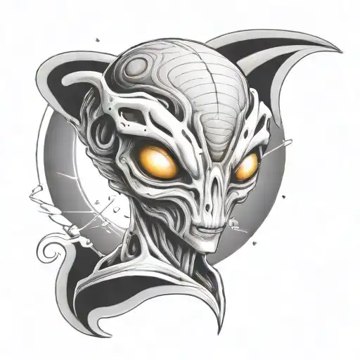 grey alien tattoo design idea