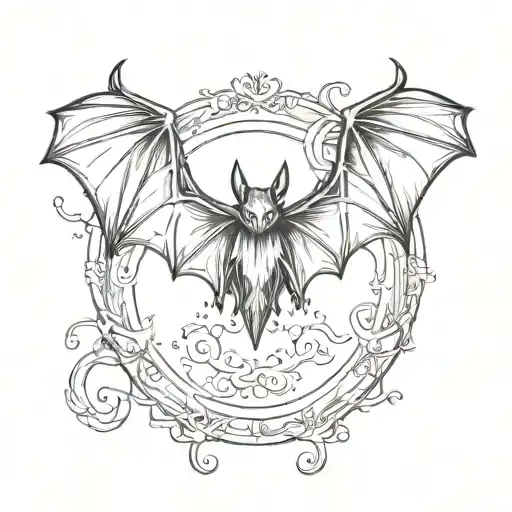 bat wings tattoo design idea