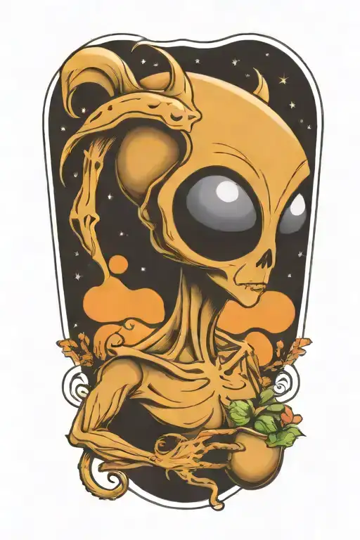 alien sake tattoo design idea