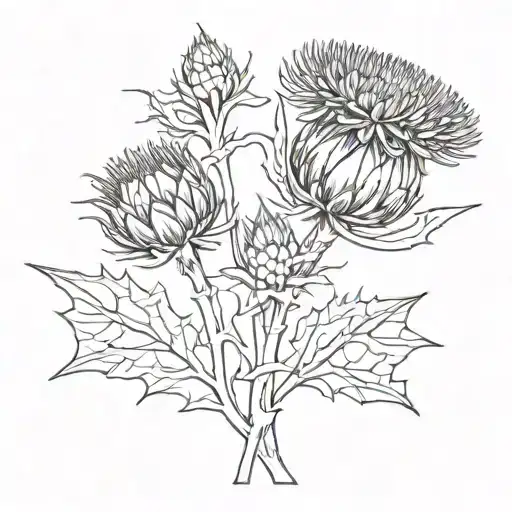 scottish thistle tattoo design idea
