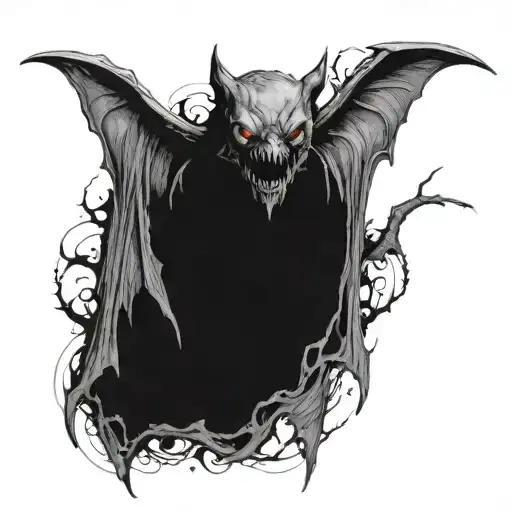 evil bat tattoo design idea