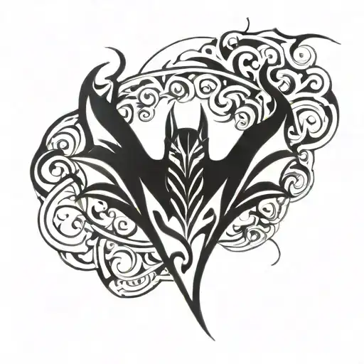 evil bat tattoo design idea