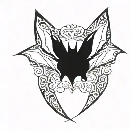 bat wings tattoo design idea