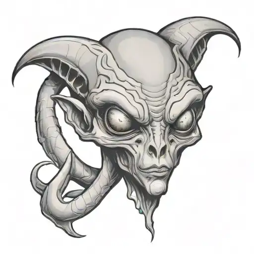 grey alien tattoo design idea