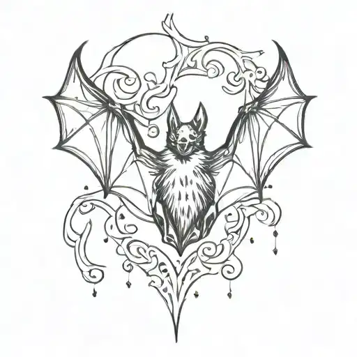 bat hanging upside tattoo design idea