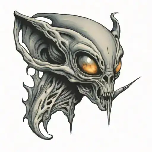 grey alien tattoo design idea