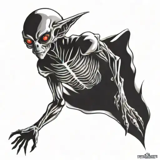 grey alien tattoo design idea