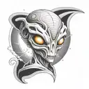 grey alien tattoo design idea