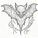 evil bat tattoo design idea