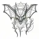 evil bat tattoo design idea