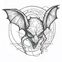 evil bat tattoo design idea