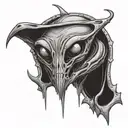 grey alien tattoo design idea