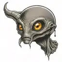 grey alien tattoo design idea