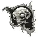 grey alien tattoo design idea