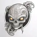 grey alien tattoo design idea