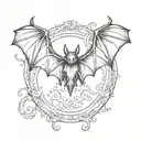 bat wings tattoo design idea