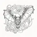 bat wings tattoo design idea