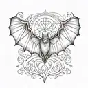 bat wings tattoo design idea