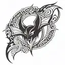 evil bat tattoo design idea