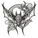 evil bat tattoo design idea