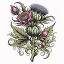 scottish thistle tattoo design idea