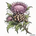 scottish thistle tattoo design idea