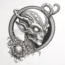 grey alien tattoo design idea