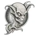 grey alien tattoo design idea