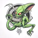 alien sake tattoo design idea