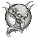 grey alien tattoo design idea