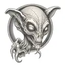 grey alien tattoo design idea