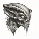 grey alien tattoo design idea