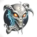 grey alien tattoo design idea