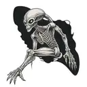grey alien tattoo design idea