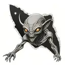 grey alien tattoo design idea
